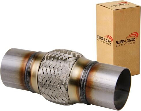 Exhaust Flex Pipe Universal Type 100% Stainless Steel For Heavy Duty and Cars (1 PC, 2.5X8X12 Clamps) in Saudi Arabia
