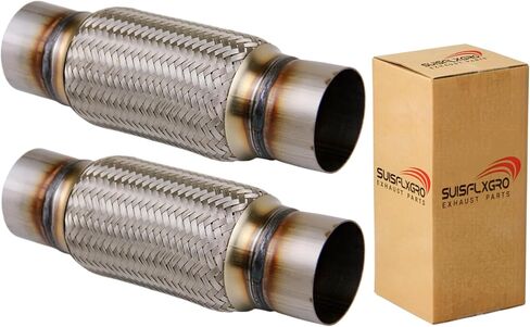 Exhaust Flex Pipe Universal Type 100% Stainless Steel For Heavy Duty and Cars (1 PC, 2.5X8X12 Clamps) in Saudi Arabia