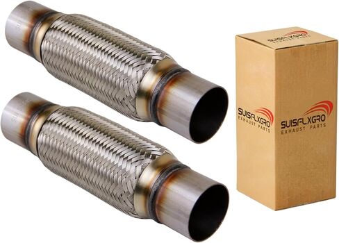 Exhaust Flex Pipe Universal Type 100% Stainless Steel For Heavy Duty and Cars (1 PC, 2.5X8X12 Clamps) in Saudi Arabia
