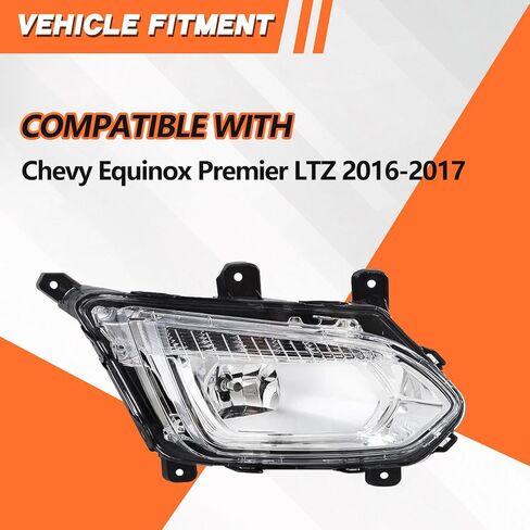 JX RACING · الأداء · الملحقات المتوافقة مع مصباح الضباب DRL للمصد الأمامي لسيارة Chevy Equinox Premier LTZ لعام 2016 2017 (يمين) in Saudi Arabia
