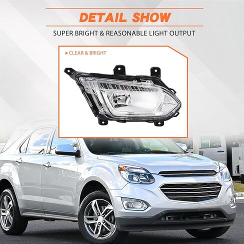 JX RACING · الأداء · الملحقات المتوافقة مع مصباح الضباب DRL للمصد الأمامي لسيارة Chevy Equinox Premier LTZ لعام 2016 2017 (يمين) in Saudi Arabia