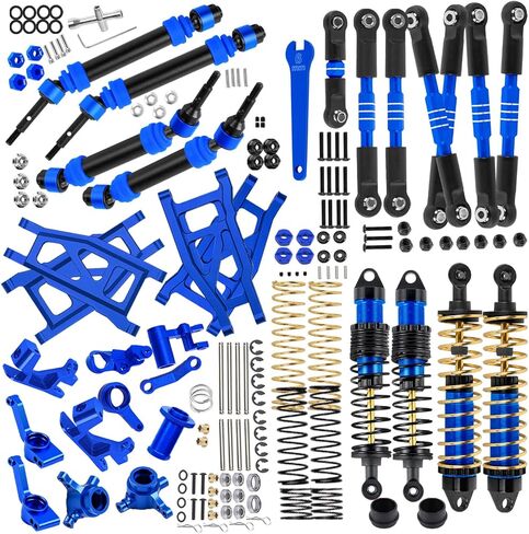 CVD Driveshafts محاور عمود القيادة والصدمات والوصلات القابلة للتعديل وذراع التعليق وكتل التوجيه، حاملات المحور الخلفي ترقيات الجزء لـ 1/10 Rustler/Stampede/Slash 4x4 VXL 4WD، أزرق داكن in Kuwait
