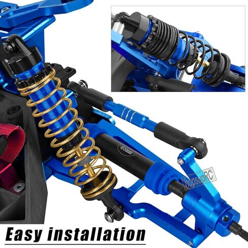 CVD Driveshafts محاور عمود القيادة والصدمات والوصلات القابلة للتعديل وذراع التعليق وكتل التوجيه، حاملات المحور الخلفي ترقيات الجزء لـ 1/10 Rustler/Stampede/Slash 4x4 VXL 4WD، أزرق داكن in Kuwait