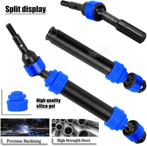 CVD Driveshafts محاور عمود القيادة والصدمات والوصلات القابلة للتعديل وذراع التعليق وكتل التوجيه، حاملات المحور الخلفي ترقيات الجزء لـ 1/10 Rustler/Stampede/Slash 4x4 VXL 4WD، أزرق داكن in Kuwait