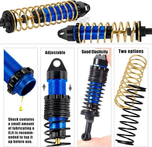 CVD Driveshafts محاور عمود القيادة والصدمات والوصلات القابلة للتعديل وذراع التعليق وكتل التوجيه، حاملات المحور الخلفي ترقيات الجزء لـ 1/10 Rustler/Stampede/Slash 4x4 VXL 4WD، أزرق داكن in Kuwait