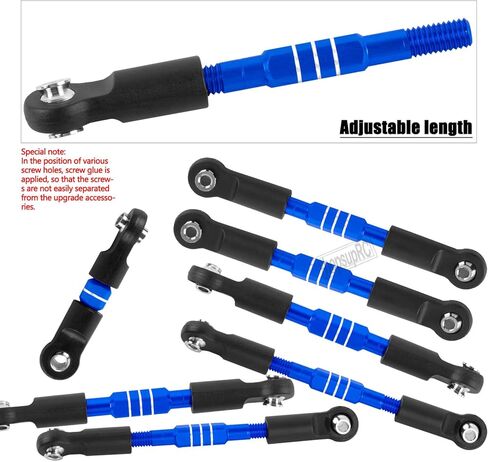 CVD Driveshafts محاور عمود القيادة والصدمات والوصلات القابلة للتعديل وذراع التعليق وكتل التوجيه، حاملات المحور الخلفي ترقيات الجزء لـ 1/10 Rustler/Stampede/Slash 4x4 VXL 4WD، أزرق داكن in Kuwait