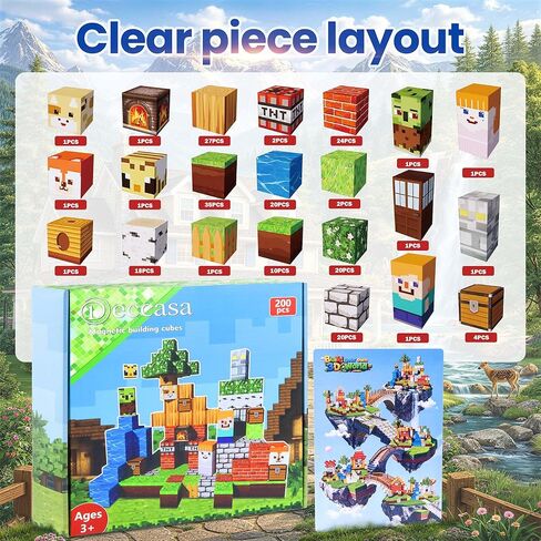 Large Magnetic Cubes 1 Inch, 200 PCS Big Size Magnetic Building Blocks, STEM Montessori Educational Toys for Toddlers 3+, Safe ABS Construction for Boys Girls Classroom Daycare Gift in Kuwait