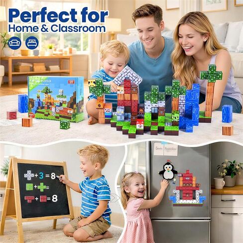 Large Magnetic Cubes 1 Inch, 200 PCS Big Size Magnetic Building Blocks, STEM Montessori Educational Toys for Toddlers 3+, Safe ABS Construction for Boys Girls Classroom Daycare Gift in Kuwait