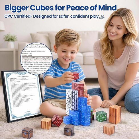 Large Magnetic Cubes 1 Inch, 200 PCS Big Size Magnetic Building Blocks, STEM Montessori Educational Toys for Toddlers 3+, Safe ABS Construction for Boys Girls Classroom Daycare Gift in Kuwait