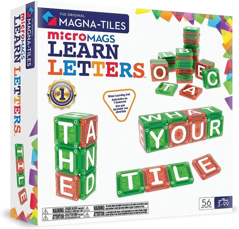 MAGNA-TILES microMAGS مجموعة بناء مغناطيسية مكونة من 56 قطعة، العلامة التجارية الأصلية للبناء المغناطيسي in Kuwait