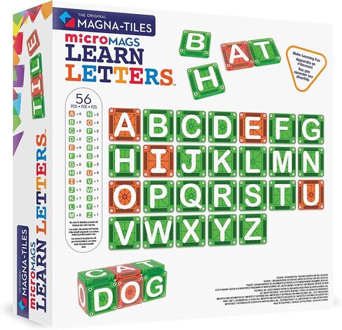 MAGNA-TILES microMAGS مجموعة بناء مغناطيسية مكونة من 56 قطعة، العلامة التجارية الأصلية للبناء المغناطيسي in Kuwait