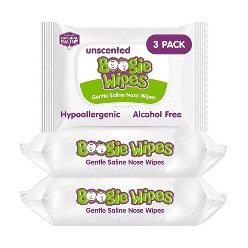 Eleeo Brands Hand, Face and Nose Wet Boogie Wipes for Kids & Baby, Alcohol Free, Wipes Away Dirt & Germs, Soft Natural Saline Tissue with Aloe, Chamomile and Vitamin E, Unscented, 30 Count (Pack of 3) in Saudi Arabia