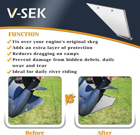 27151 Skeg Guard Protector Kit Stainless Steel Compatible with Yamaha 150 175 200 300 350 HP 2 & 4 Stroke Motor Replace 1902 with Drain Hole in Kuwait