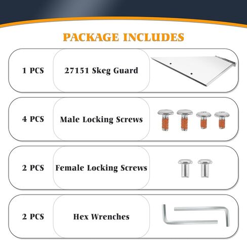 27151 Skeg Guard Protector Kit Stainless Steel Compatible with Yamaha 150 175 200 300 350 HP 2 & 4 Stroke Motor Replace 1902 with Drain Hole in Kuwait