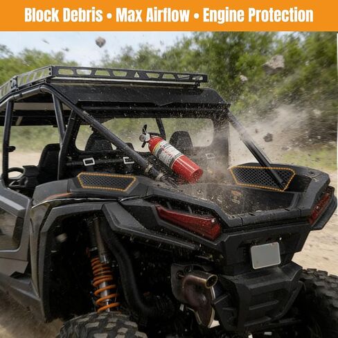 غطاء شواية مدخل هواء من الألومنيوم من JERBOR لجهاز Polaris RZR XP 1000 / XP4 1000 (2024-2025)، أغطية شبكية واقية للمحرك مقاومة للصدأ، طقم تثبيت 8 قطع in Kuwait