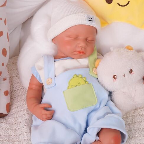 17 inch Full Body Silicone Baby Dolls Realistic, Baby Reborn, Washable Soft Full Body Newborn Baby Dolls, Suitable for Companionship, for Character Collection Silicone Baby Doll (Exing-Dark) in Saudi Arabia