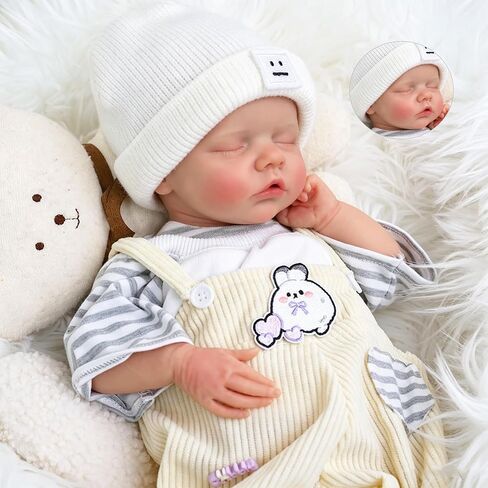 17 inch Full Body Silicone Baby Dolls Realistic, Baby Reborn, Washable Soft Full Body Newborn Baby Dolls, Suitable for Companionship, for Character Collection Silicone Baby Doll (Exing-Dark) in Saudi Arabia