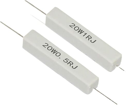 5PCS 20W Ceramic Cement Resistor 5% 1R 2R 5R 10R 47R 100R 1K 2K 10K 1 2 5 10 47 100 Ohm 1R~10KΩ Cement Resistance(5R) in Kuwait