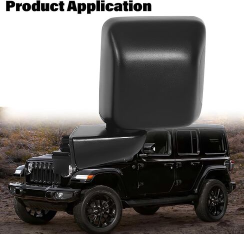 مجموعة مرآة جانبية للسائق متوافقة مع Jeep Wrangler JL 2018-2024 Gladiator JT 2020-2024 مرآة الرؤية الخلفية مع استبدال ساخن وقابل للتعديل بالطاقة 68281891AE (يمين) in Kuwait