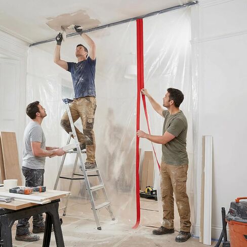 12 حزمة باب بسحاب شديد التحمل، 7 أقدام طول × 3 بوصة عرض سحاب واقي من الغبار، سحابات باب ذاتية اللصق فورية لحواجز الغبار، خيام الدفيئة، أحمر in Kuwait