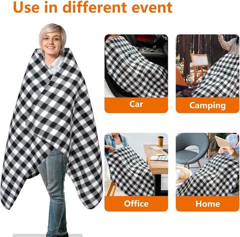 Electric Blanket,12 Volt Heated Blanket,Car Heated Travel Blanket, with a Timer, Warm Blanket for Cars,Office,Travelling (AT, 57"x40") in Kuwait