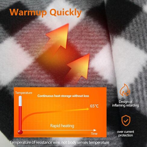 Electric Blanket,12 Volt Heated Blanket,Car Heated Travel Blanket, with a Timer, Warm Blanket for Cars,Office,Travelling (AT, 57"x40") in Kuwait