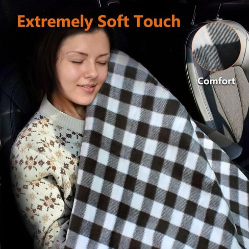 Electric Blanket,12 Volt Heated Blanket,Car Heated Travel Blanket, with a Timer, Warm Blanket for Cars,Office,Travelling (AT, 57"x40") in Kuwait