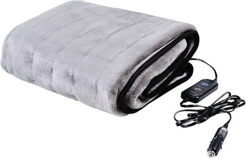 Heated Car Blanket, 12v Electric Blanket with 3 Heat Settings, Auto Shutoff, 55" X 40" - Grey in Kuwait