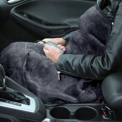 Heated Car Blanket, 12v Electric Blanket with 3 Heat Settings, Auto Shutoff, 55" X 40" - Grey in Kuwait