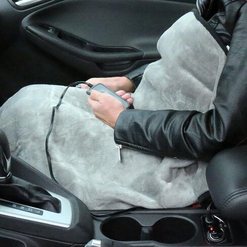 Heated Car Blanket, 12v Electric Blanket with 3 Heat Settings, Auto Shutoff, 55" X 40" - Grey in Kuwait