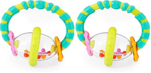 Bright Starts Grab & Spin Baby Rattle & BPA-Free Teether Toy, Ages 3 Months+ in Kuwait