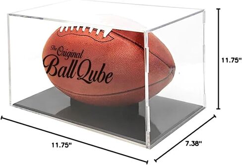 حقيبة عرض كرة القدم BallQube مع حماية إضافية من الأشعة فوق البنفسجية لكرة القدم الموقعة، تتضمن حامل كرة قدم أسود عالي اللمعان قابل للإزالة، وصندوق عرض تذكارات لكرة القدم أو قفاز الملاكمة in Saudi Arabia