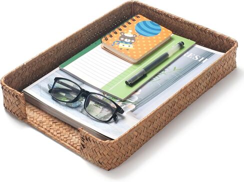 Seagrass Letter Tray for A4 File Woven Desk Tray Organizer for Paper Folder Mail Document Magazine Storage Basket for Office in Kuwait