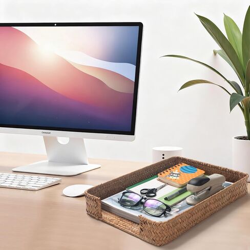 Seagrass Letter Tray for A4 File Woven Desk Tray Organizer for Paper Folder Mail Document Magazine Storage Basket for Office in Kuwait