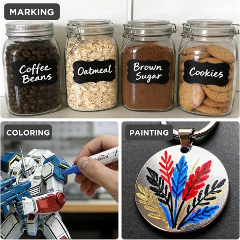 Overseas Oil-Based Fine Tip Paint Marker Pen - 5 Colors 0.9mm Fine Nib Permanent Markers, Quick Dry, Waterproof, Fade Resistant Paint Pens for Metal, Wood, Rock, Plastic, Ceramics, Rubber, Glass in Kuwait