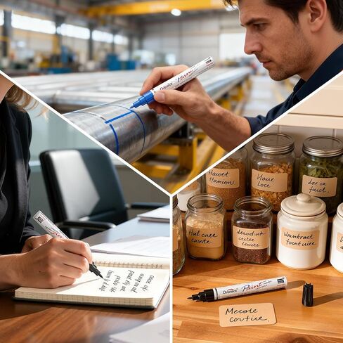 Overseas Oil-Based Fine Tip Paint Marker Pen - 5 Colors 0.9mm Fine Nib Permanent Markers, Quick Dry, Waterproof, Fade Resistant Paint Pens for Metal, Wood, Rock, Plastic, Ceramics, Rubber, Glass in Kuwait