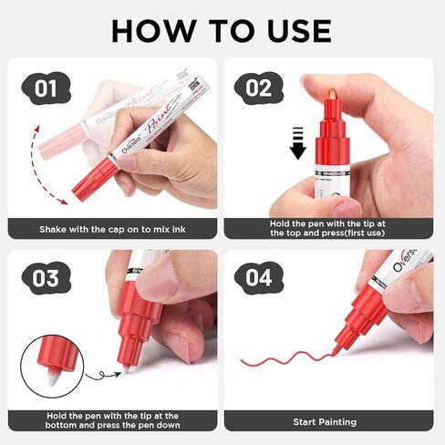 Overseas Oil-Based Fine Tip Paint Marker Pen - 5 Colors 0.9mm Fine Nib Permanent Markers, Quick Dry, Waterproof, Fade Resistant Paint Pens for Metal, Wood, Rock, Plastic, Ceramics, Rubber, Glass in Kuwait
