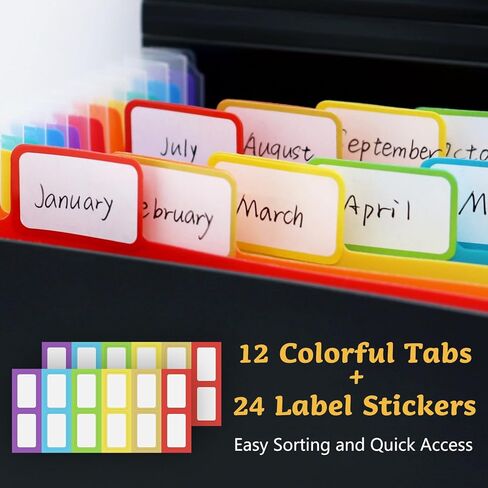 4x6 Inch Index Card Holder Box Organizer Storage Case 3x5 Inch Flash Note Card File Box with 13 Expandable Pockets and Label Stickers Large Capacity Recipe Coupon Organizer Book Sticker Album in Kuwait