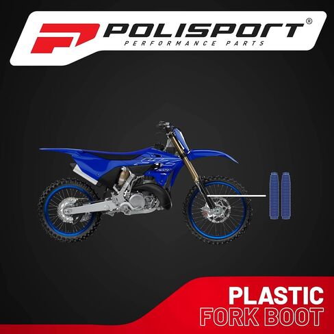 Polisport Universal Fork Boots Enduro، طول 430 مم × 41 مم علوي × 58 مم سفلي، مادة متينة تشبه المطاط، زوج للموتوكروس والدراجات النارية على الطرق الوعرة، أزرق in Kuwait