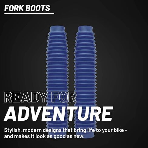 Polisport Universal Fork Boots Enduro، طول 430 مم × 41 مم علوي × 58 مم سفلي، مادة متينة تشبه المطاط، زوج للموتوكروس والدراجات النارية على الطرق الوعرة، أزرق in Kuwait
