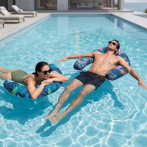 FindUWill Pool Noodles 2 Pack، معكرونة حمام سباحة قابلة للنفخ مع غطاء من القماش الناعم سريع الجفاف، معكرونة سباحة كبيرة للبالغين، ألعاب حمام سباحة قابلة للطفو لحفلات الصيف، حمام السباحة، الشاطئ، البحيرة in Kuwait