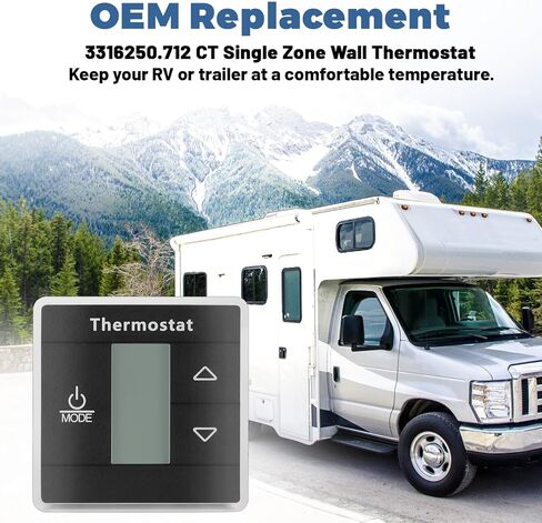 3316250.712 RV Single Zone Thermostat Compatible with Dometic RV Air Conditioner – Capacitive Touch Control, Digital Display Wall Thermostat for RV, Camper, Travel Trailer in Kuwait