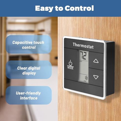 3316250.712 RV Single Zone Thermostat Compatible with Dometic RV Air Conditioner – Capacitive Touch Control, Digital Display Wall Thermostat for RV, Camper, Travel Trailer in Kuwait