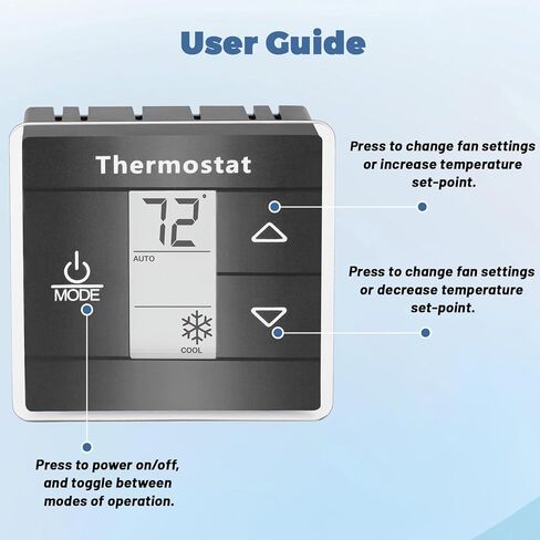 3316250.712 RV Single Zone Thermostat Compatible with Dometic RV Air Conditioner – Capacitive Touch Control, Digital Display Wall Thermostat for RV, Camper, Travel Trailer in Kuwait