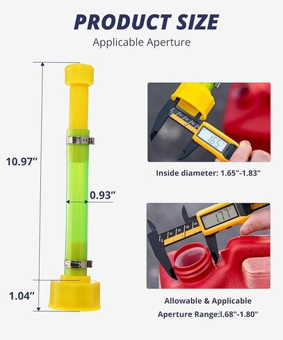 1 Kit Gas Can Spout Replacement Suitable for 1.7-1.82 Inch Threaded Spout with Sealing Ring & Cap, Fits 1/2/5/10 Gallon Gas Cans, Durable PVC Yellow Fuel Can Spout Replacement Tube in Saudi Arabia