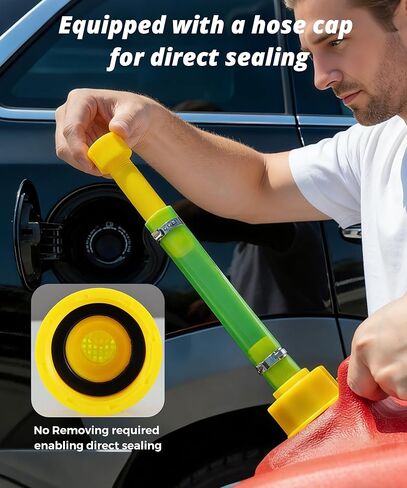 1 Kit Gas Can Spout Replacement Suitable for 1.7-1.82 Inch Threaded Spout with Sealing Ring & Cap, Fits 1/2/5/10 Gallon Gas Cans, Durable PVC Yellow Fuel Can Spout Replacement Tube in Saudi Arabia