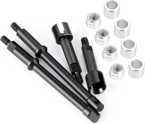 Que-T Heavy Duty Steel CVD Driveshafts +4mm Extended Front Rear Drive Shafts for 1/30 Axial Scx30 RC Crawler Car in Saudi Arabia