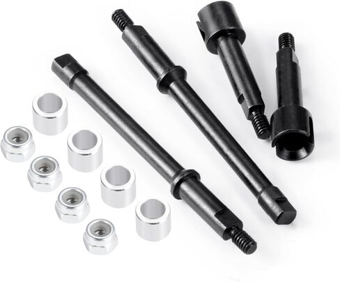 Que-T Heavy Duty Steel CVD Driveshafts +4mm Extended Front Rear Drive Shafts for 1/30 Axial Scx30 RC Crawler Car in Saudi Arabia