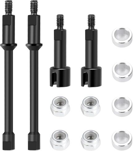 Que-T Heavy Duty Steel CVD Driveshafts +4mm Extended Front Rear Drive Shafts for 1/30 Axial Scx30 RC Crawler Car in Saudi Arabia