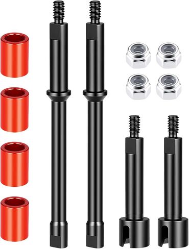 Que-T Heavy Duty Steel CVD Driveshafts +4mm Extended Front Rear Drive Shafts for 1/30 Axial Scx30 RC Crawler Car in Saudi Arabia